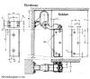 Universal-Türdämpfer Z 1100, Haken 1009, 80N, vernickelt, Montagewinkel